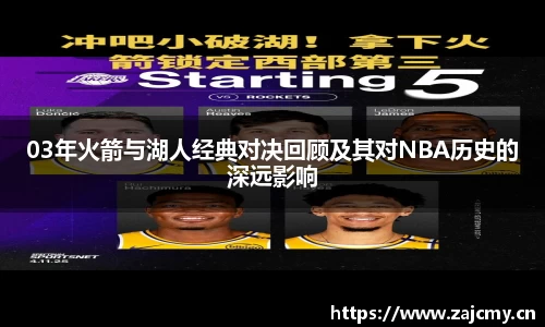 03年火箭与湖人经典对决回顾及其对NBA历史的深远影响